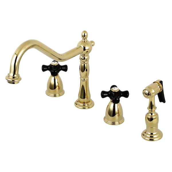 Widespread Kitchen Faucet, Polished Brass
